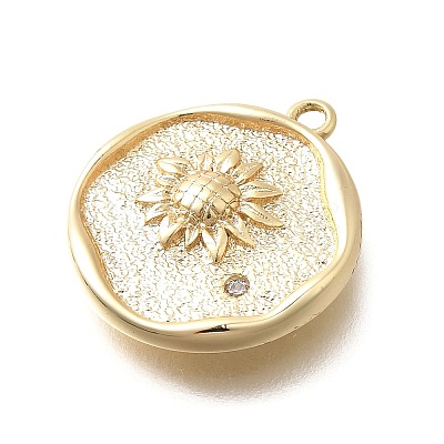 Brass Micro Pave Cubic Zirconia Pendants KK-Q035-16A-G-1
