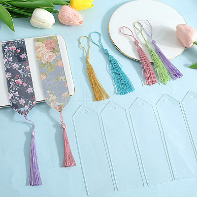 DIY Bookmark Making Kits. with Transparent Acrylic & Polyester Tassel Decoration DIY-SP0001-92C-1