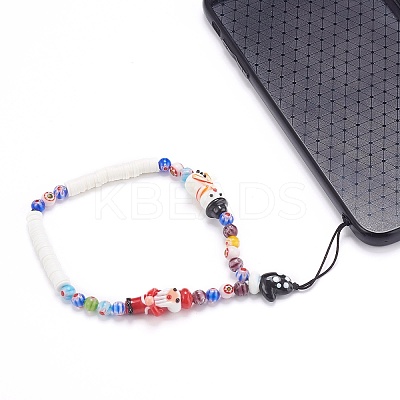 Handmade Lampwork Beaded Mobile Straps for Christmas HJEW-JM00446-05-1