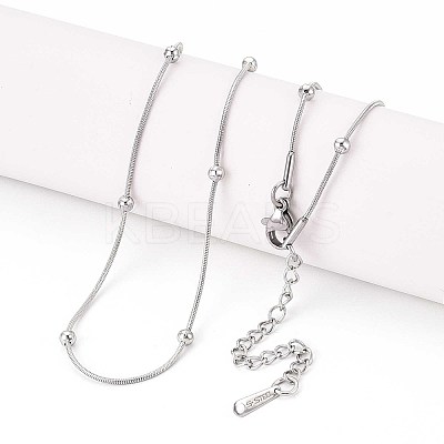 1MM 304 Stainless Steel Satellite Chain Necklaces NJEW-N058-07B-P-1