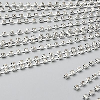 Long Tassel Iron Rhinestone Headpiece Cap for Women and Girls AJEW-WH0515-75S-1