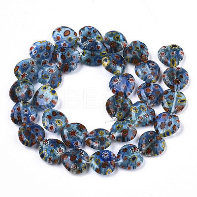 Handmade Millefiori Lampwork Beads Strands X-LAMP-N023-001G-1