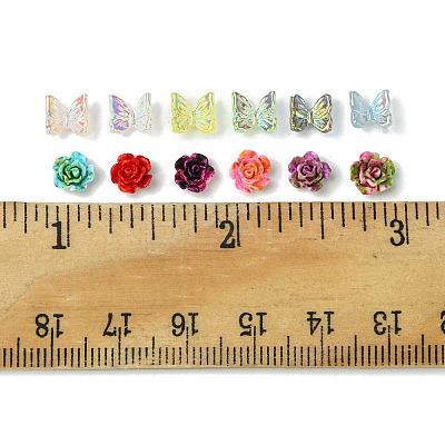 180Pcs 12 Styles Spray Painted Resin Cabochons MRMJ-FS0001-03-1