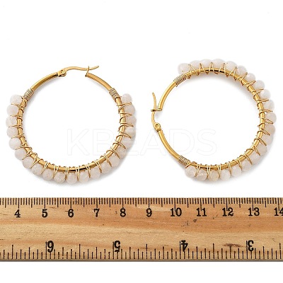 Beaded Hoop Earrings EJEW-JE03830-01-1
