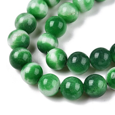 Dyed Natural White Jade Beads Strands G-T138-10mm-210-19-1