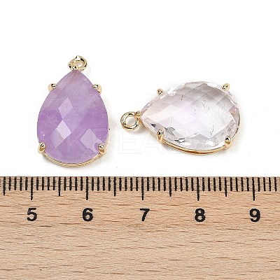 Natural Amethyst Faceted Pendants G-K347-05G-07-1