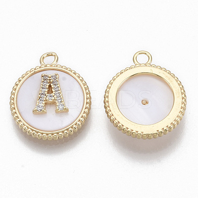 Brass Micro Pave Cubic Zirconia Pendants KK-T062-04A-NF-1
