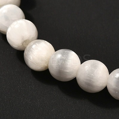Natural Selenite Beads Stretch Bracelets BJEW-JB06620-01-1