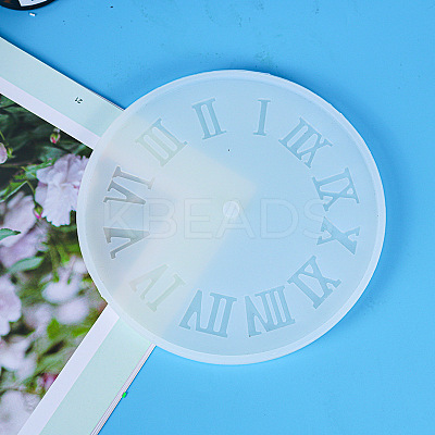 Flat Round with Roman Numerals Clock Wall Decoration Food Grade Silicone Molds SIMO-PW0001-425B-01-1