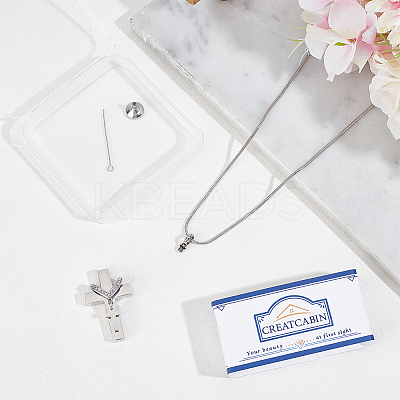 Stainless Steel Urn Ashes Necklace NJEW-CN0001-06P-1
