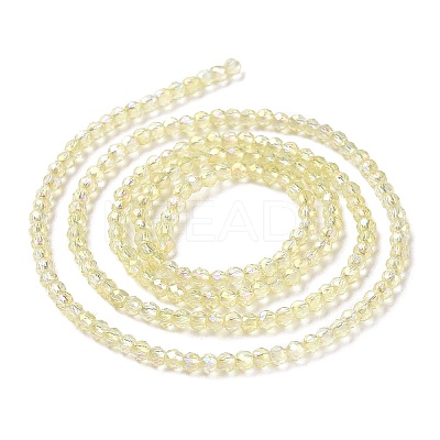 Electroplate Transparent Glass Beads Strands GLAA-H021-01A-FR04-1