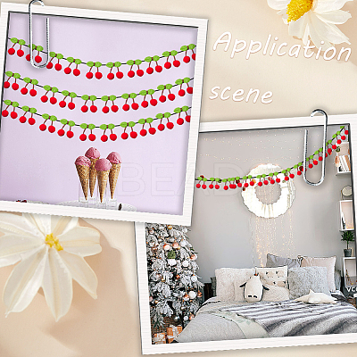 3 Bags Wool Pompom Cherry Hanging Banner DIY-CP0013-53-1