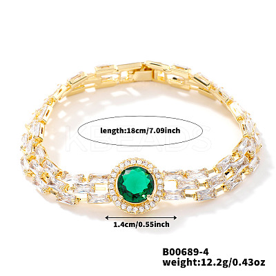 Minimalist Brass Rhinestone Chain Bracelets for Women OD4455-4-1