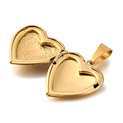 316 Stainless Steel Locket Pendants STAS-C123-02A-G-1