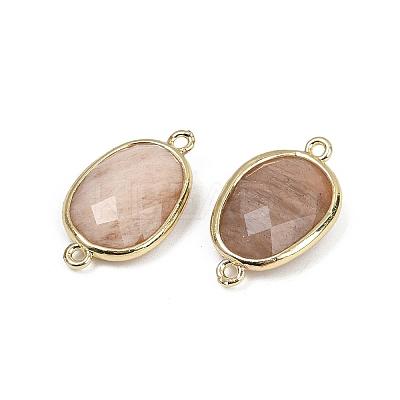 Natural Sunstone Faceted Connector Charms G-K347-11G-01-1