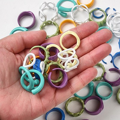 Spray Painted Alloy Cuff Rings RJEW-MSMC002-12-1