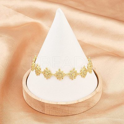 Brass Micro Pave Clear Cubic Zirconia Link Chain Bracelets for Women BJEW-A090-11D-G-1