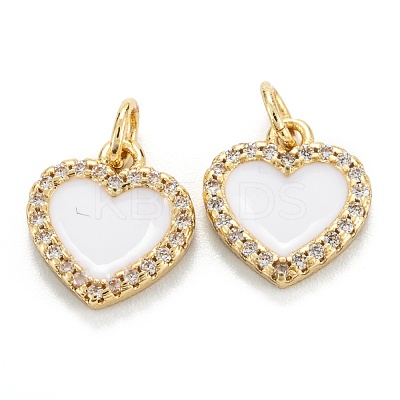 Brass Micro Pave Clear Cubic Zirconia Pendants ZIRC-M115-43G-B-1