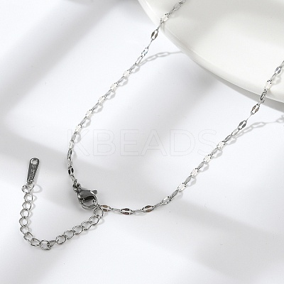 Non-Tarnish 304 Stainless Steel Dapped Chain Necklace for Men Women LS-NJEW-E076-02P-1
