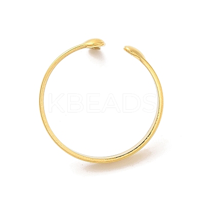 Ion Plating(IP) 304 Stainless Steel Melting Drop Open Cuff Rings for Women RJEW-L107-001G-1