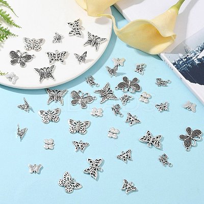 50Pcs 10 Styles Tibetan Style Alloy Pendants FIND-YW0006-94-1