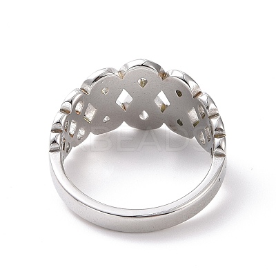 Crystal Rhinestone Infinity Finger Ring RJEW-D120-10B-P-1