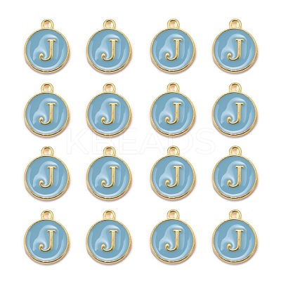 Golden Plated Alloy Enamel Charms X-ENAM-S118-04J-1