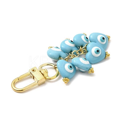 Heart with Evil Eye Resin Pendant Decorations HJEW-JM01089-1
