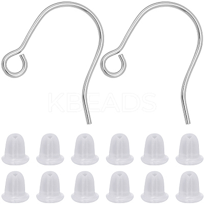 20Pcs 316 Surgical Stainless Steel Earring Hooks STAS-BBC0008-55P-1