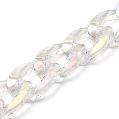 Transparent Acrylic Curb Chain for DIY Keychains HJEW-JM00400-02-1