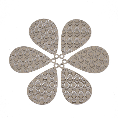430 Stainless Steel Filigree Pendants STAS-S108-25B-07-1