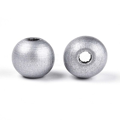 Spray Painted Round Natural Schima Wood Beads WOOD-A018-12mm-31-1