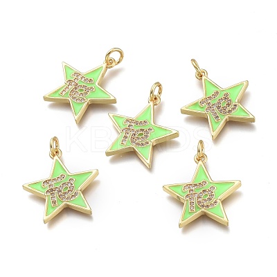 Brass Micro Pave Clear Cubic Zirconia Pendants ZIRC-I046-11C-1