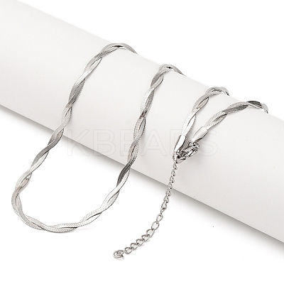 304 Stainless Steel Snake Chains Necklaces NJEW-M075-02A-P-1