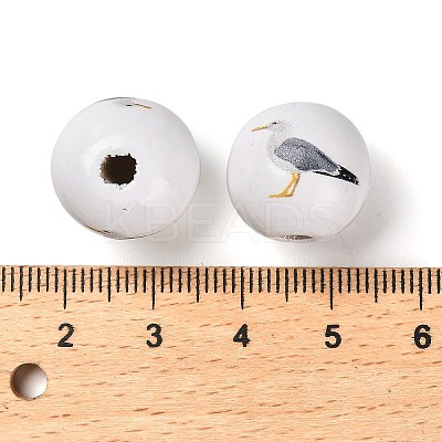 Natural Wood European Beads WOOD-S059-01A-1