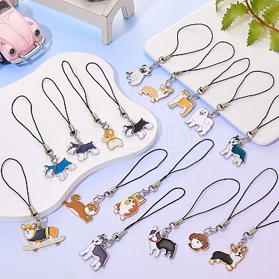 Alloy Enamel Mobile Strap HJEW-SW00023-02-1