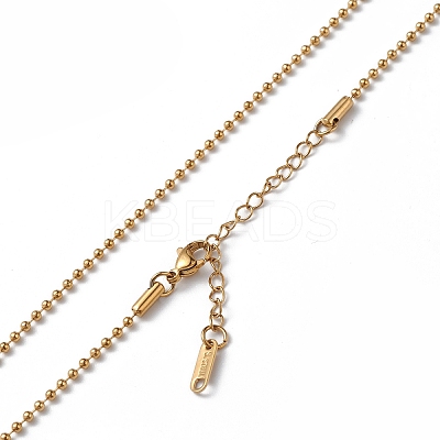 Ion Plating(IP) 304 Stainless Steel Ball Chain Necklace for Men Women NJEW-K245-017E-1