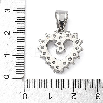 316 Surgical Stainless Steel Rhinestone Pendants STAS-P412-11A-P-1