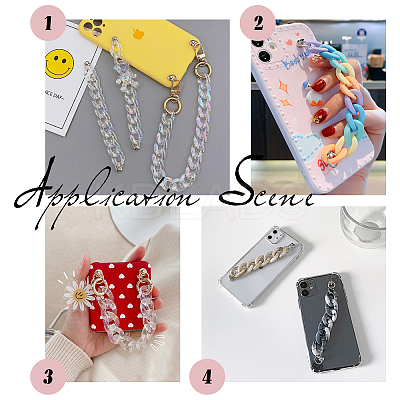 Acrylic Curb Chain for DIY Keychains HJEW-PH0001-28-1