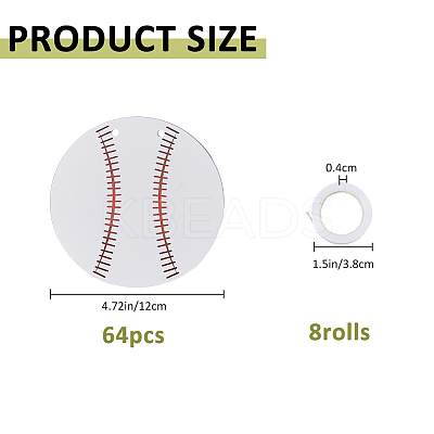 8 Bags Paper Baseball Hanging Banner AJEW-FH0006-97-1