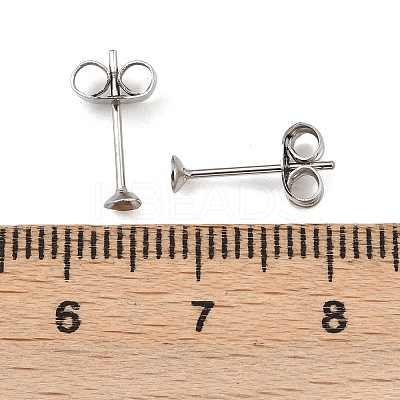 304 Stainless Steel Stud Earring Findings STAS-D389-03A-P-1