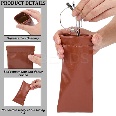 2Pcs 2 Colors Rectangle PU Leather Eyelasses Case ABAG-CN0001-22-1