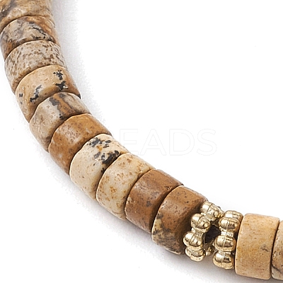Natural Picture Jasper Braided Bead Bracelets BJEW-JB11114-04-1