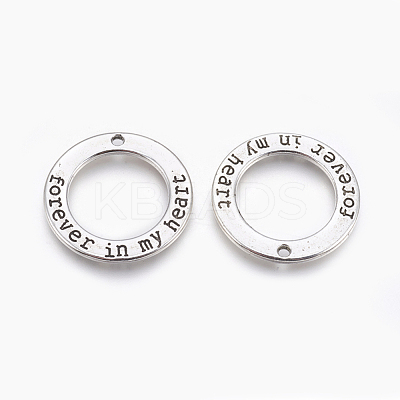 Tibetan Style Alloy Ring Pendants TIBEP-S293-018AS-LF-1