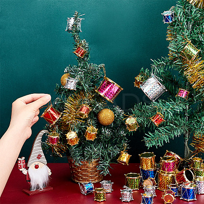 6 Bag Christmas Theme Foam Laser Drum Pendant Decorations AJEW-GA0005-89-1