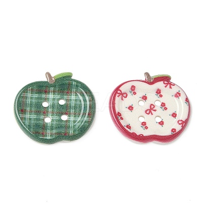 4-Hole Apple Plastic Buttons BUTT-F066-01-1