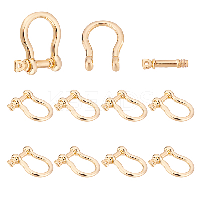 10 Sets Brass D-Ring Anchor Shackle Clasps KK-FH0003-05-1