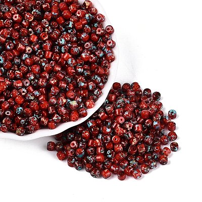 Opaque Picasso Glass Beads SEED-Q039-05A-A05-1