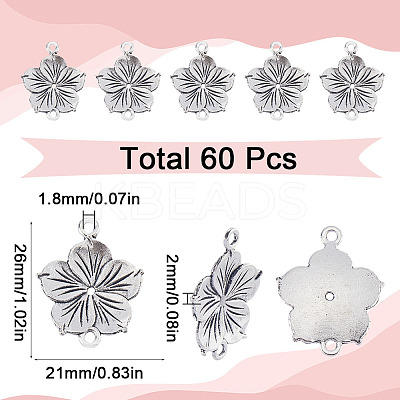 60Pcs Tibetan Style Zinc Alloy Connector Charms FIND-SC0006-52-1