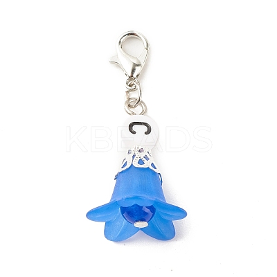 Frosted Flower Transparent Acrylic Pendant Decoration HJEW-JM00628-03-1